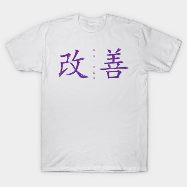 Kaizen-Continual Improvement (horizontal, purple) T-Shirt by Elvdant